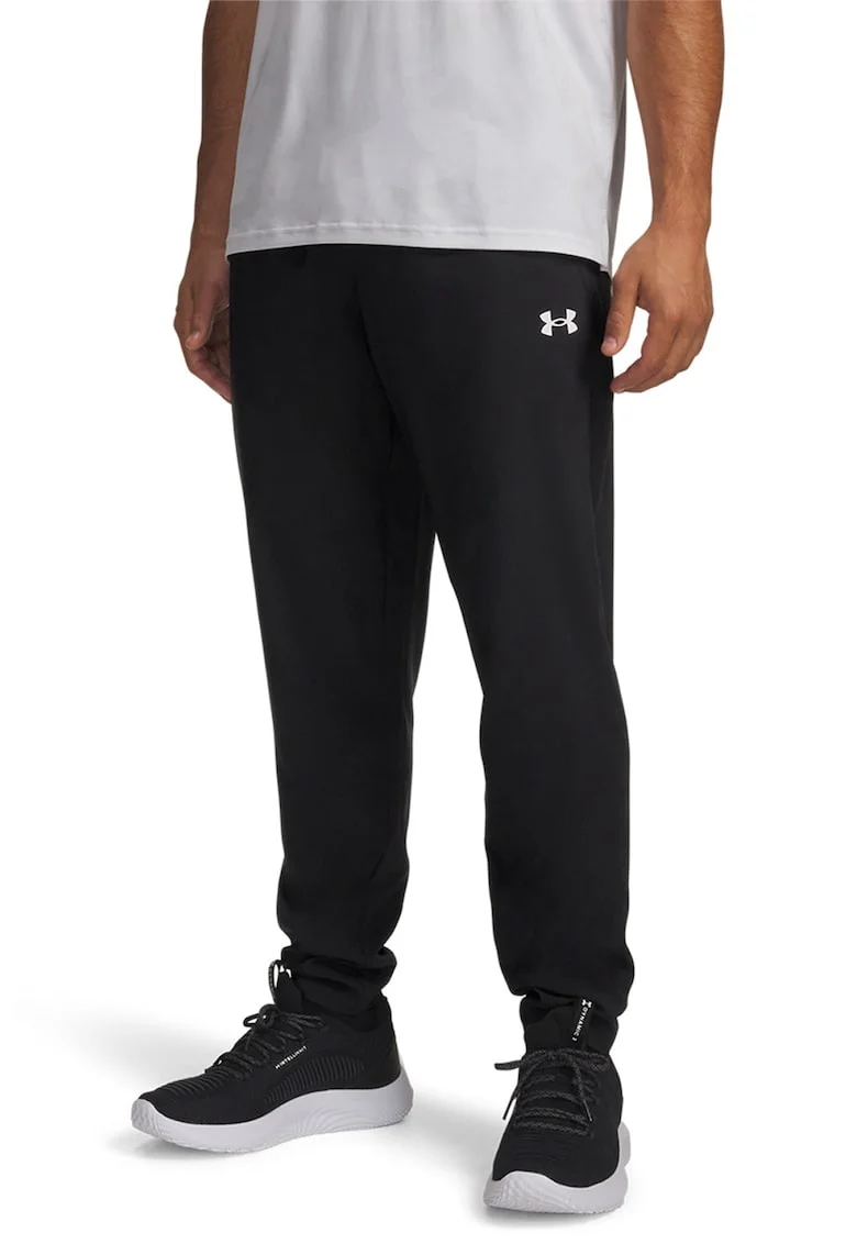 Pantaloni cu snur de ajustare penrtru fitness Vanish, Negru/Alb optic
