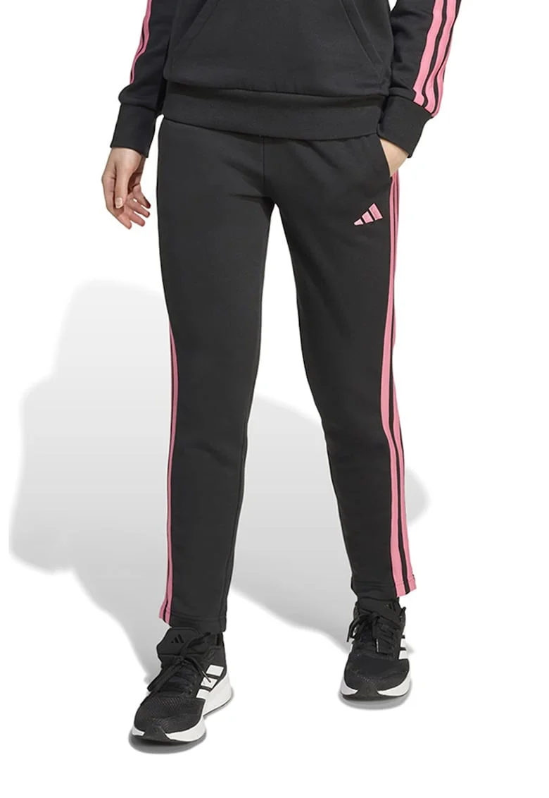 Pantaloni de trening slim fit cu snur, Negru/Roz