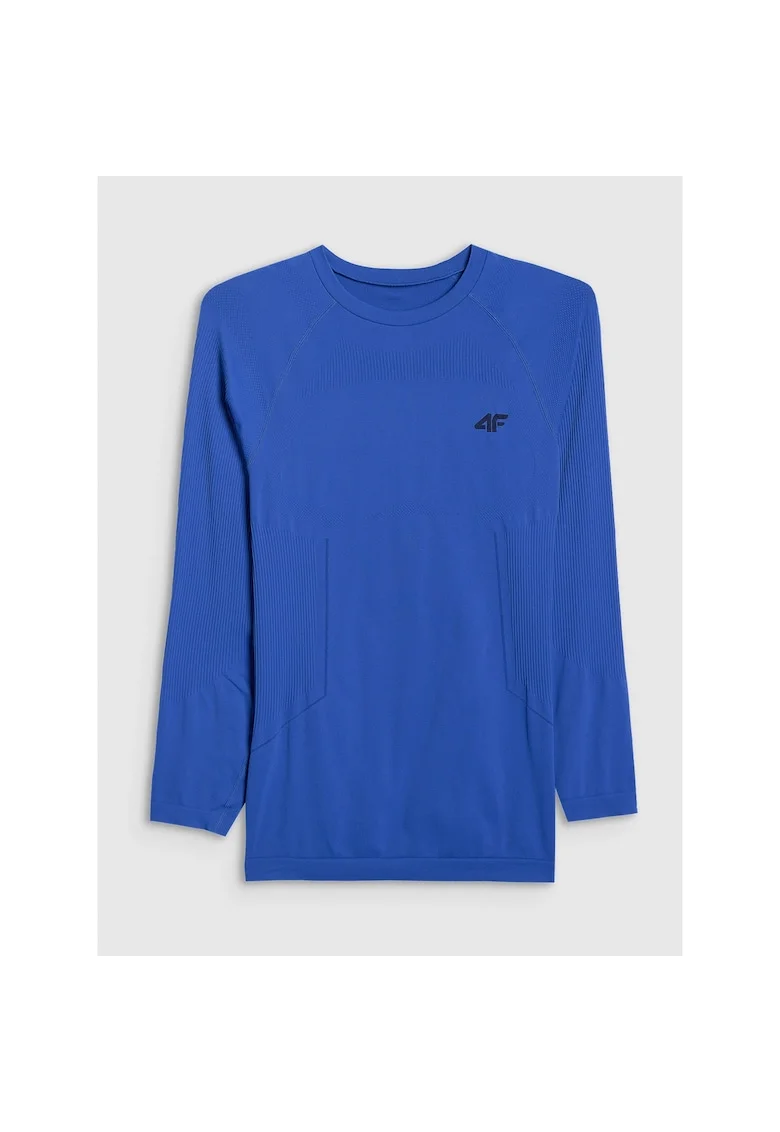 Bluza sport barbati  lenjerie termoactiva fara cusaturi, albastru, poliester,