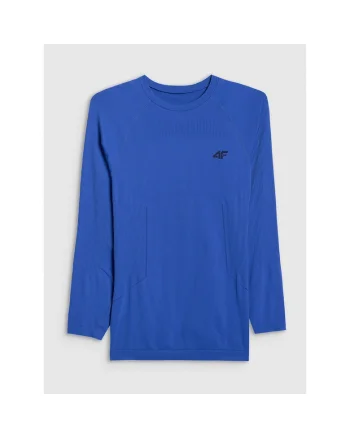 Bluza sport barbati  lenjerie termoactiva fara cusaturi, albastru, poliester,