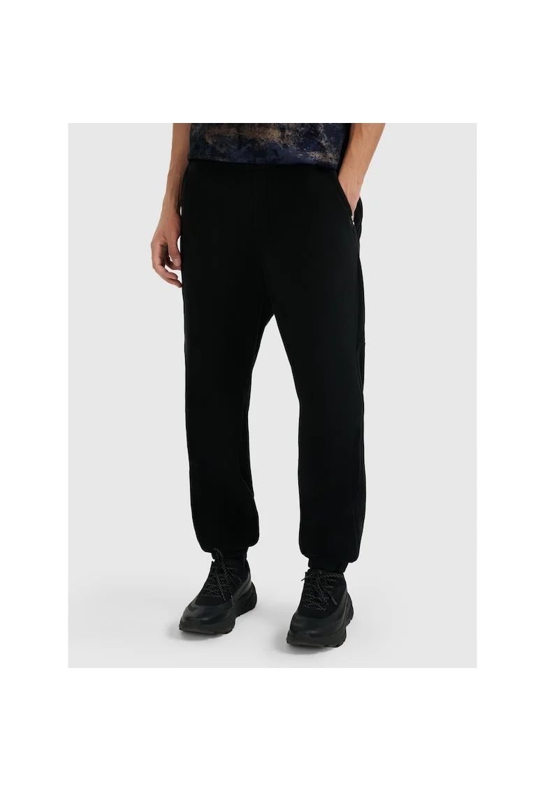 Pantaloni sport barbati,  din poliester, negri