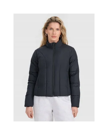 Geaca de puf  pentru femei, neagra, umplutura sintetica, croiala slim, sezon toamna-iarna, set de dimensiuni disponibile