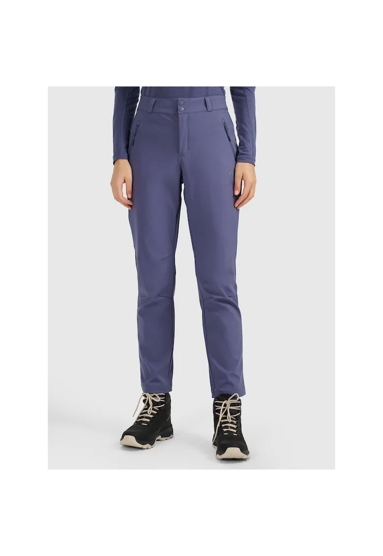 Pantaloni trekking dama  softshell membrana 10000, bleumarin, poliester