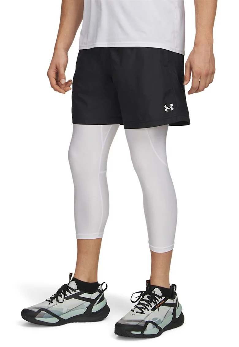 Pantaloni scurti cu aspect tesut, pentru fitness Tech 7in, Negru