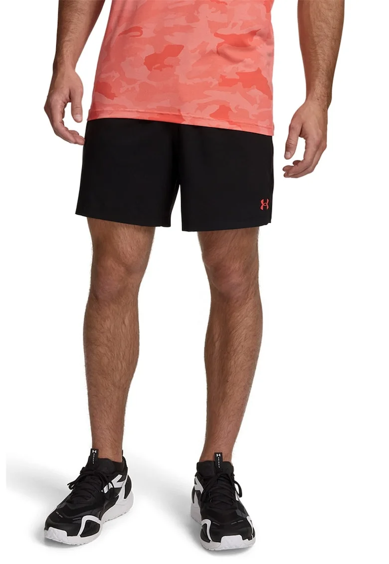 Pantaloni scurti cu talie elastica, Negru/Coral
