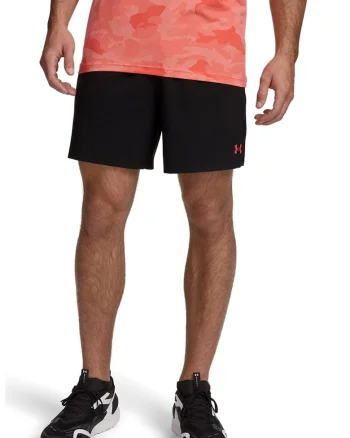 Pantaloni scurti cu talie elastica, Negru/Coral