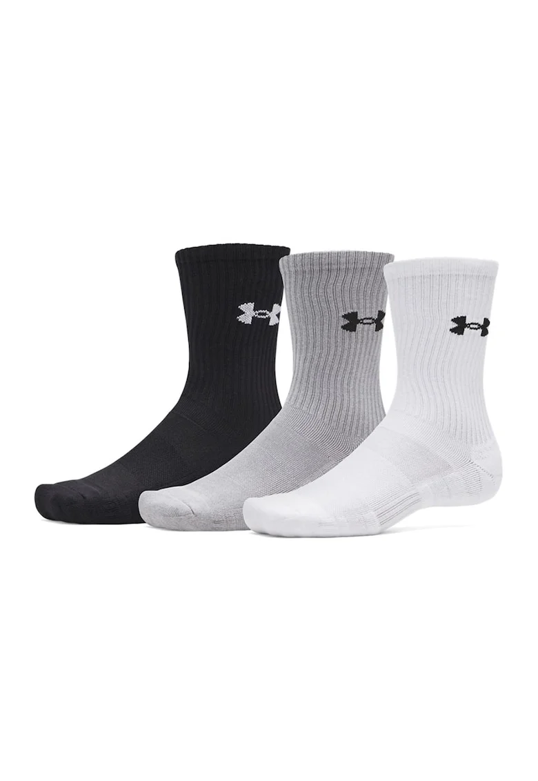 Set de 3 perechi de sosete pentru antrenament Performance, Negru stins/Alb optic