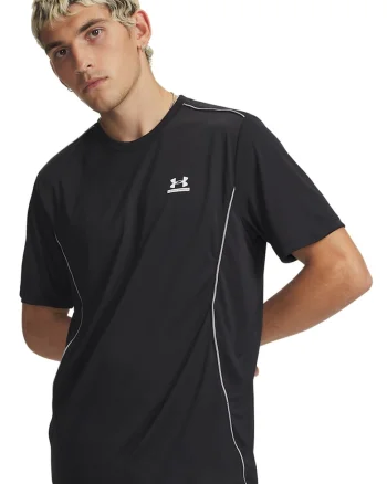 Tricou cu logo, pentru fitness, Negru