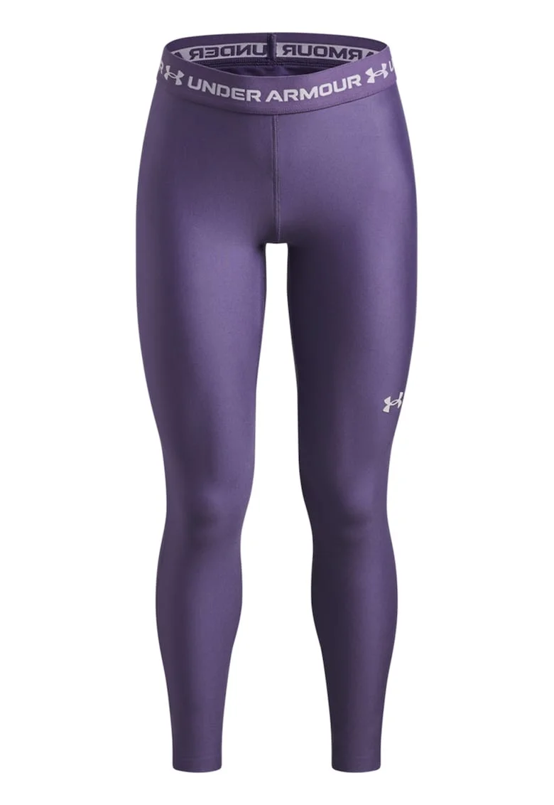 Colanti cu banda logo in talie, pentru fitness, Violet