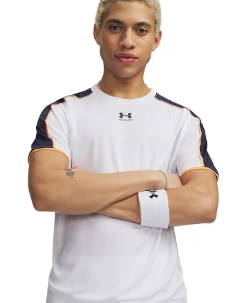 Tricou cu decolteu la baza gatului si logo pentru fotbal Challenger, Negru stins/Portocaliu pal/Alb optic