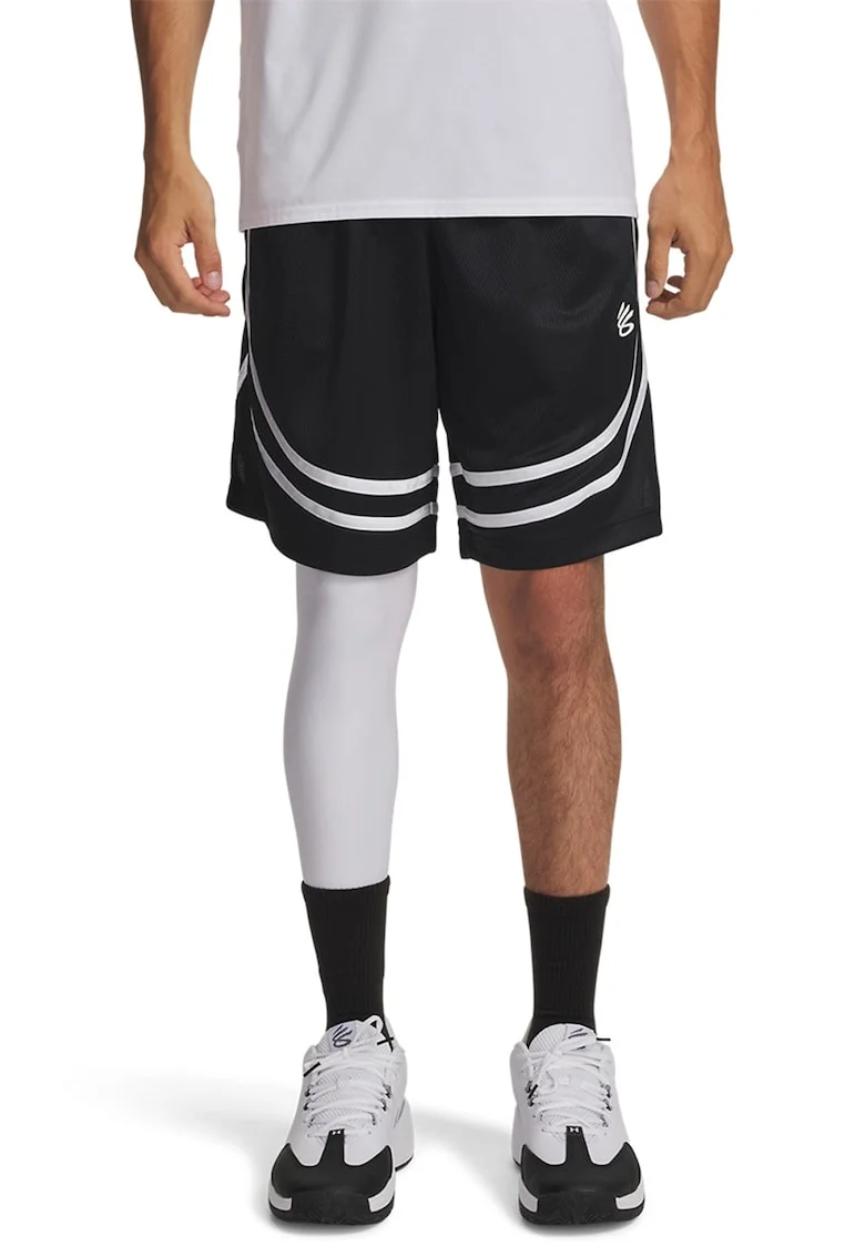 Pantaloni scurti pentru baschet Curry Sig, Negru/Alb optic
