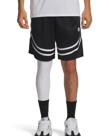 Pantaloni scurti pentru baschet Curry Sig, Negru/Alb optic