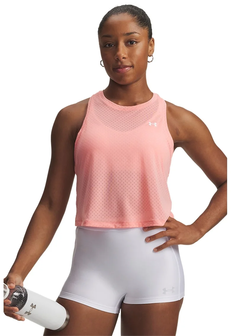 Top cu imprimeu logo, pentru fitness UA Tech™, Roz somon