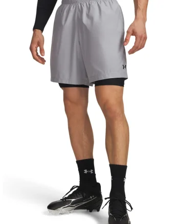 Pantaloni scurti cu aspect tesut, pentru fitness Tech 7in, Negru stins