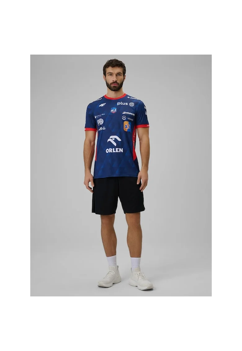Tricou sportiv,  ZAKSA Kedzierzyn-Kozle, bleumarin, material elastic, fabricat in Polonia