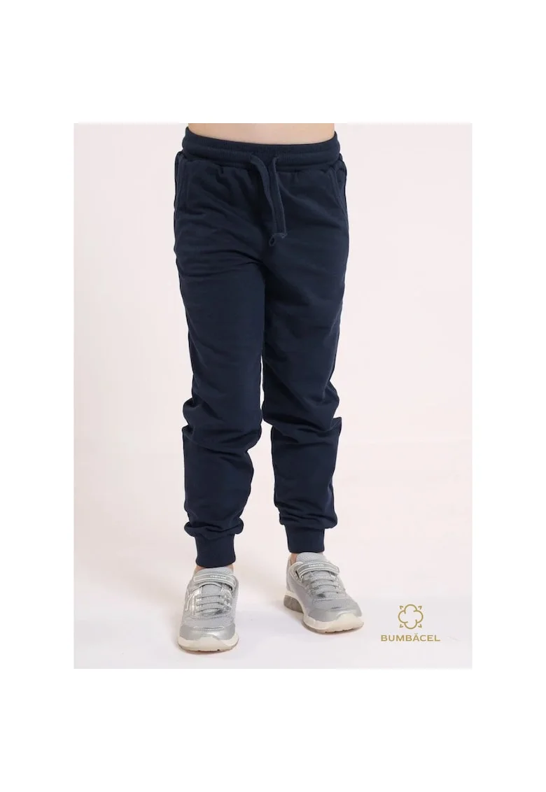 Pantaloni lungi fetite, bumbac, Albastru