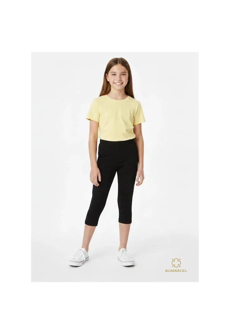 Pantaloni de tip leggings, elastici, din bumbac, pentru fete