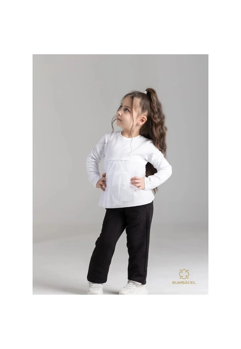 Pantaloni pentru fetite, din bumbac, cu buzunare