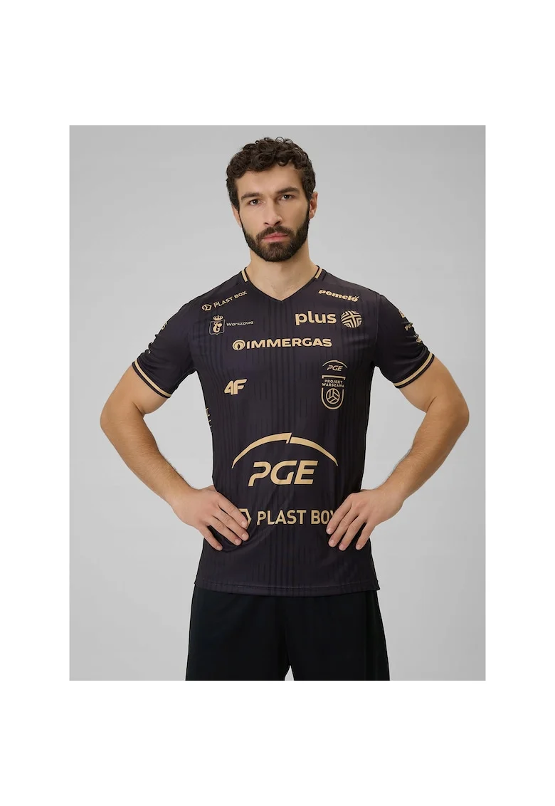 Tricou sportiv barbati  Projekt Warszawa, elastic, uscare rapida, negru, fabricat in Polonia