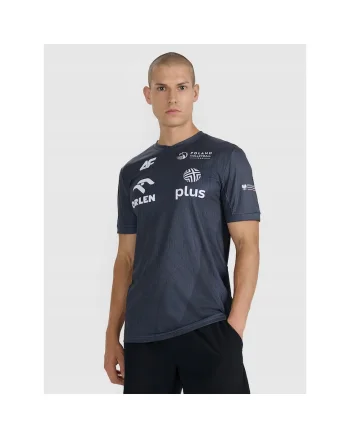 Tricou sportiv barbat,  colectia echipei nationale de volei a Poloniei, negru, material sintetic, uscare rapida, ventilatie