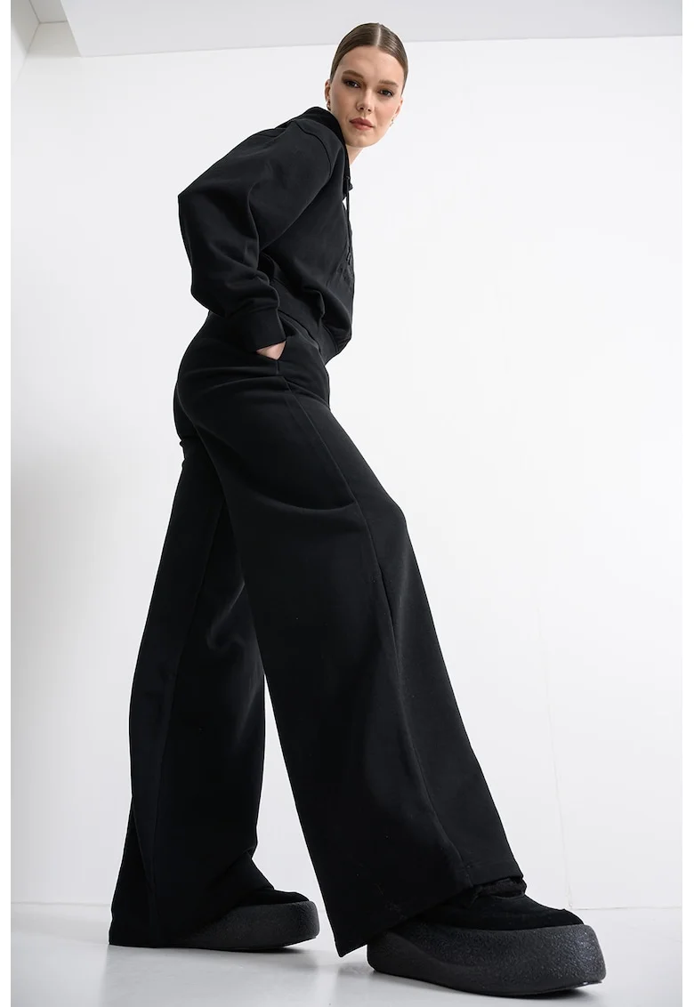 Pantaloni de trening din amestec de bumbac, Negru