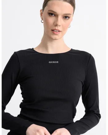 Bluza slim-fit cu logo, Negru