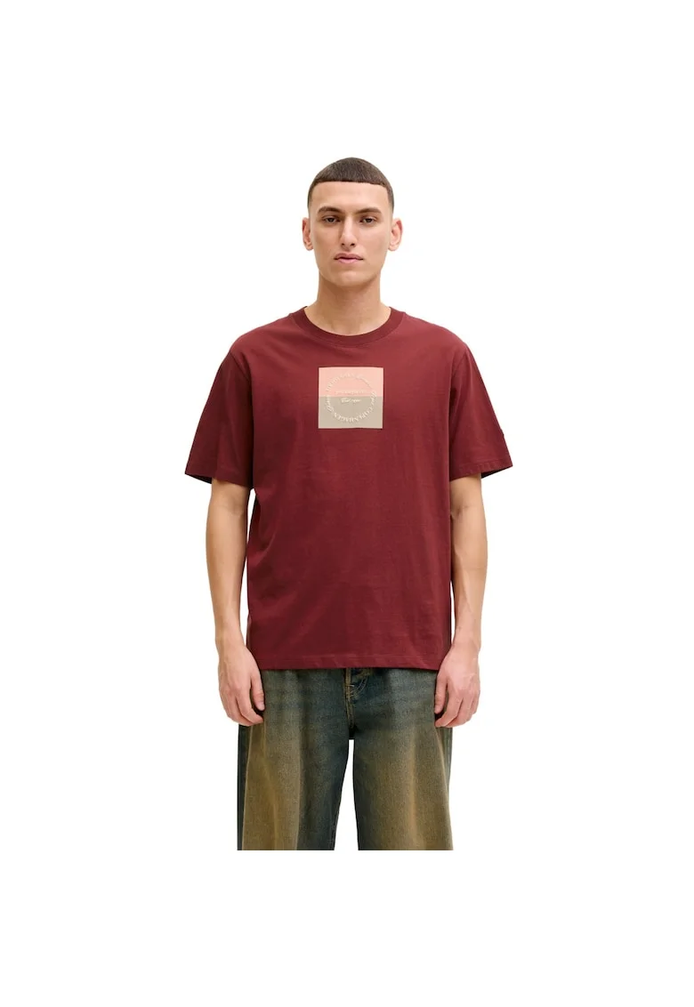 Tricou JACK &JONES Catskills Square Branding 54430, Rosu