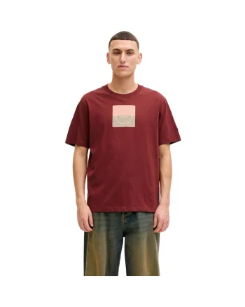 Tricou JACK &JONES Catskills Square Branding 54430, Rosu