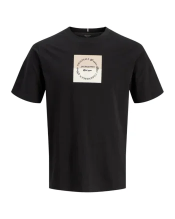 Tricou JACK &JONES Catskills Square Branding 54420, Negru