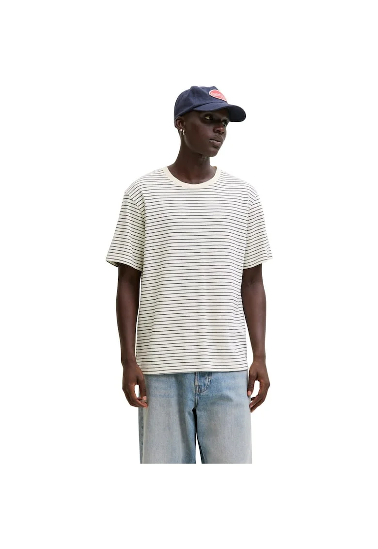 Tricou JACK &JONES Dover Striped 54327, Alb