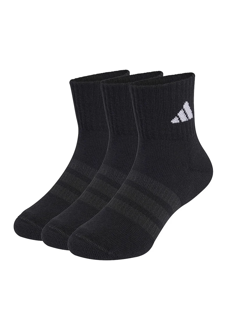 Set de sosete scurte cu talpa dubla - 3 perechi, Negru/Alb murdar