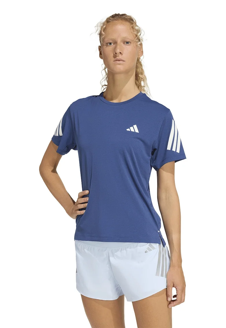 Tricou pentru alergare Adi365, Alb, Albastru prafuit,