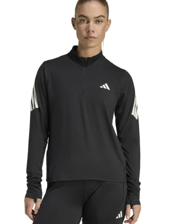 Bluza cu fenta cu fermoar pentru alergare Adi365, Alb, Negru,