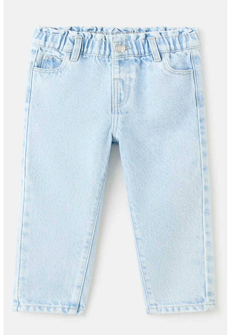 Blugi cu croiala dreapta si talie elastica, Albastru pastel