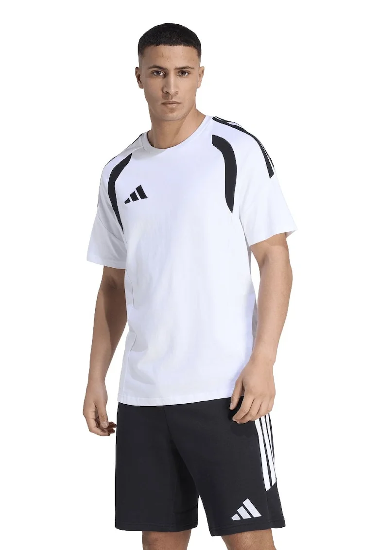 Tricou cu detalii contrastante pentru fotbal Tiro26l, Negru/Alb optic