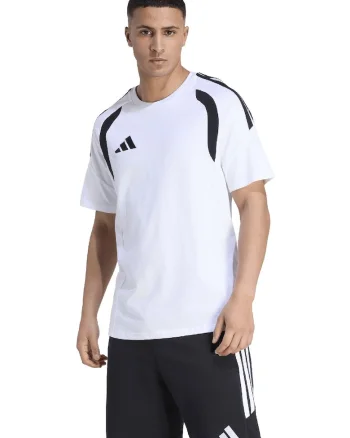 Tricou cu detalii contrastante pentru fotbal Tiro26l, Negru/Alb optic