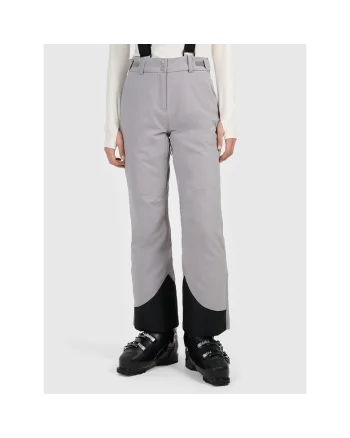 Pantaloni schi dama  gri, membrana 10000, talie reglabila, bretele detasabile