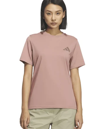 Tricou cu decolteu la baza gatului, pentru drumetii, Roz prafuit