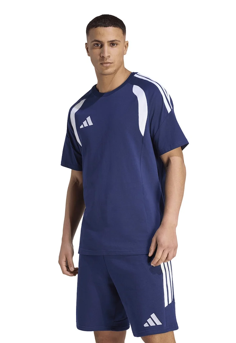 Tricou cu detalii contrastante pentru fotbal Tiro26 League, Alb/Albastru inchis