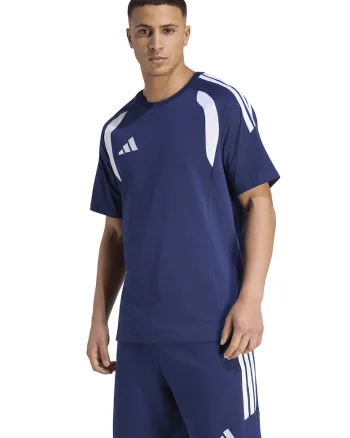 Tricou cu detalii contrastante pentru fotbal Tiro26 League, Alb/Albastru inchis