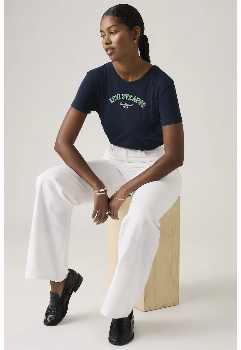 Tricou din bumbac Graphic Favorite, Bleumarin