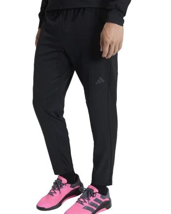Pantaloni de trening cu croiala regular fit si logo, pentru fitness Hybrid, Negru