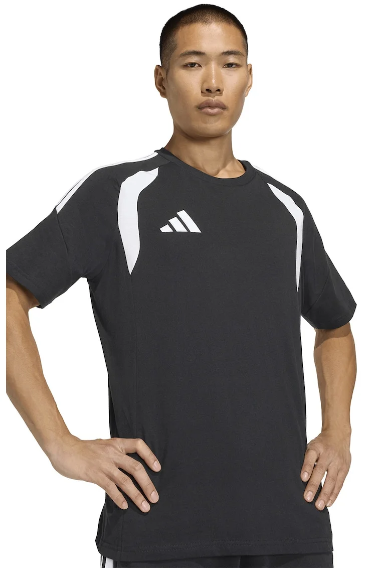 Tricou cu detalii contrastante pentru fotbal Tiro26 League, Alb/Negru