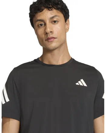 Tricou cu decolteu la baza gatului si logo, pentru alergare, Negru/Alb murdar
