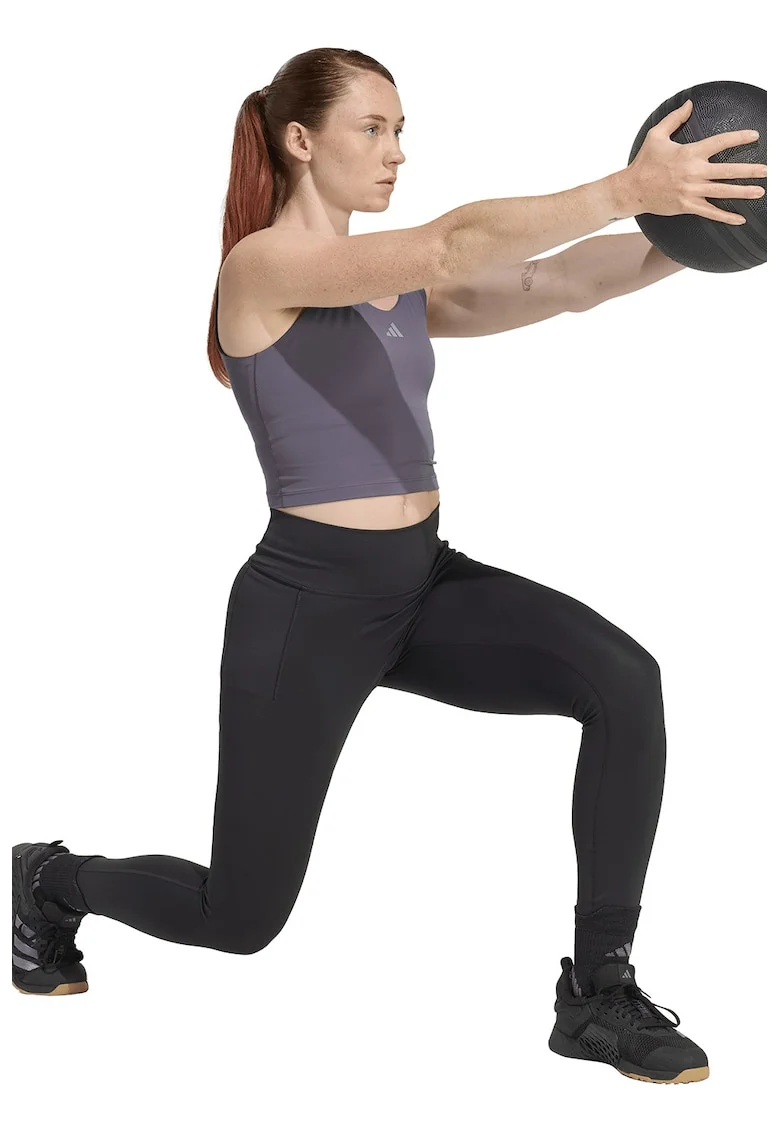 Top crop, pentru fitness, Gri antracit