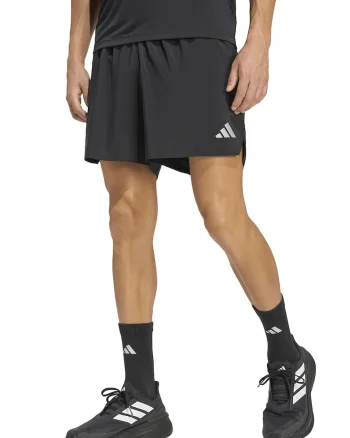 Pantaloni scurti cu logo, pentru alergare Run Est, Negru