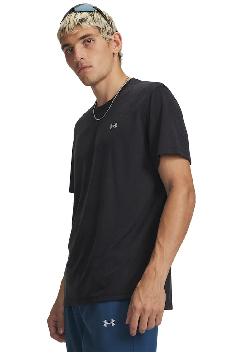 Tricou lejer pentru fitness Velociti, Negru