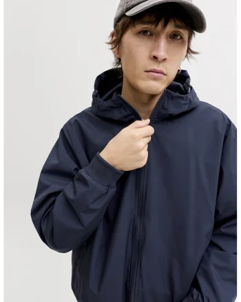 Jacheta regular fit cu fermoar, Bleumarin