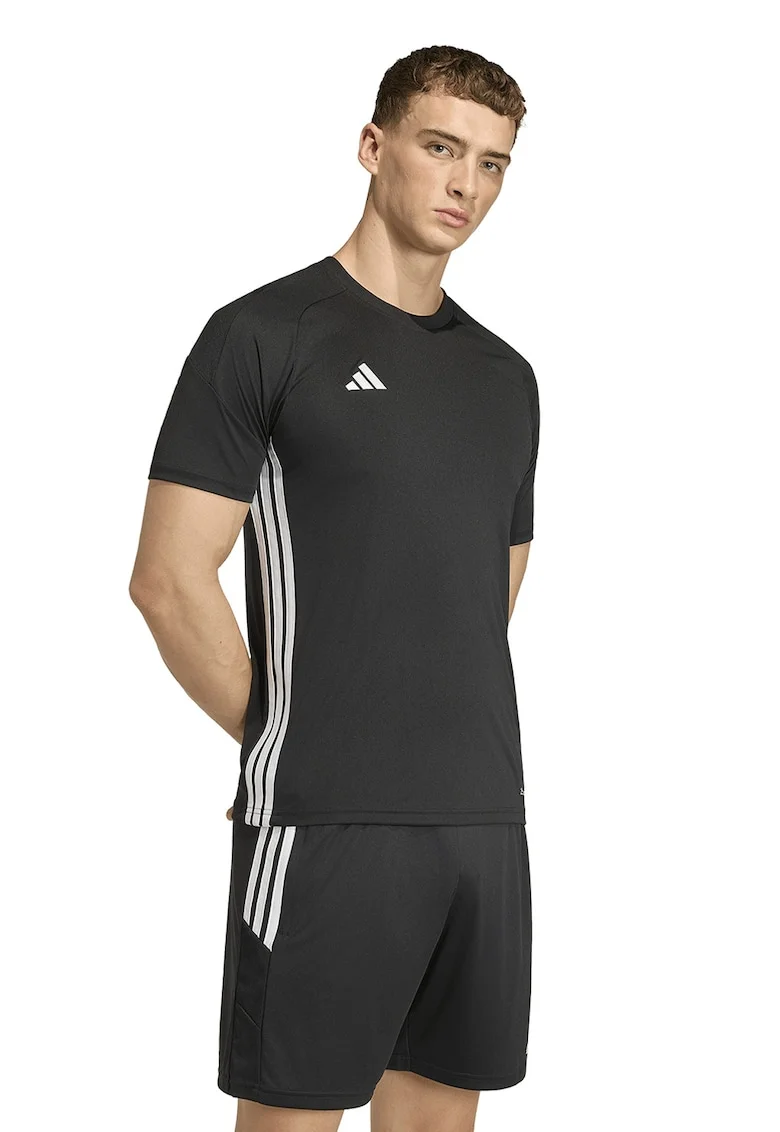 Tricou cu decolteu rotund pentru fotbal Tiro Essentials, Alb/Negru