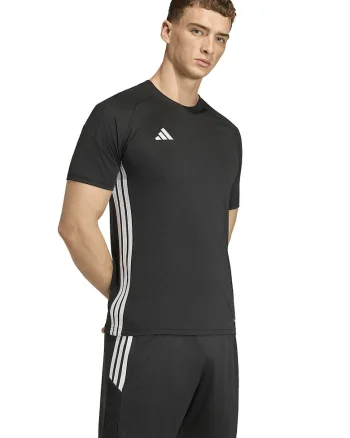 Tricou cu decolteu rotund pentru fotbal Tiro Essentials, Alb/Negru